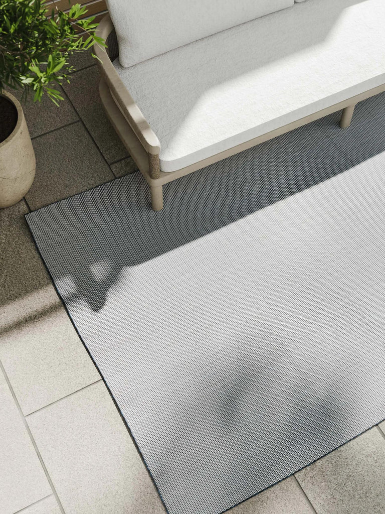 Tapis moderne tressé à plat bleu d'intérieur et d'extérieur 140x200 cm