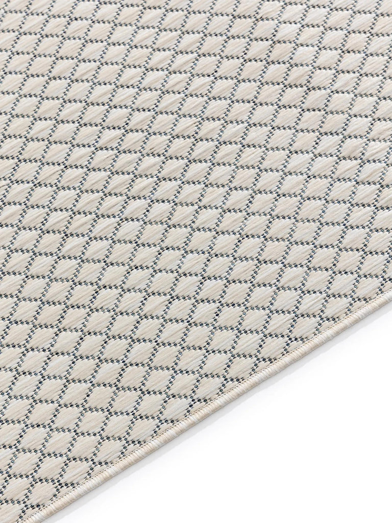 Tapis moderne motif losange blanc d'intérieur et d'extérieur 80x150 cm