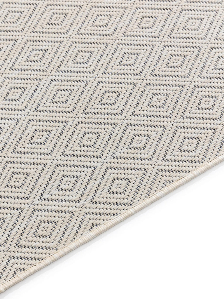Tapis scandinave motif losange blanc d'intérieur et d'extérieur 240x350 cm