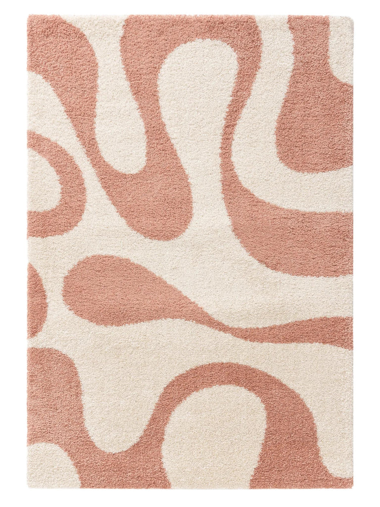 Tapis rétro design rose 140x200 cm