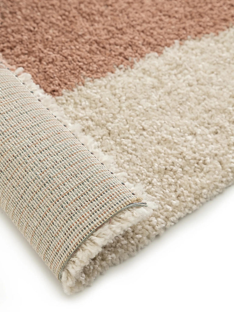 Tapis contemporain design terracotta et beige 160x230 cm