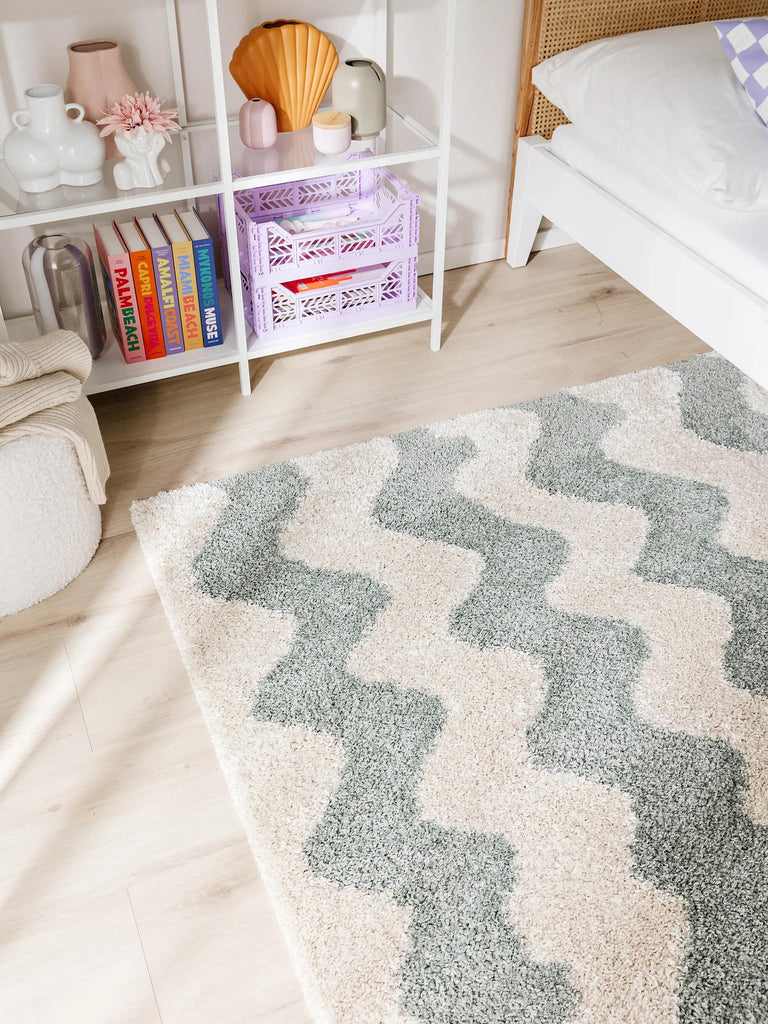 Tapis rétro design vert 160x230 cm