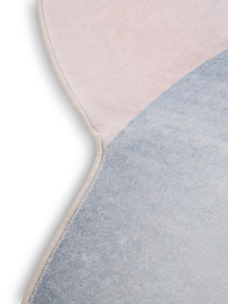 Tapis moderne design bleu et rose 80x150 cm