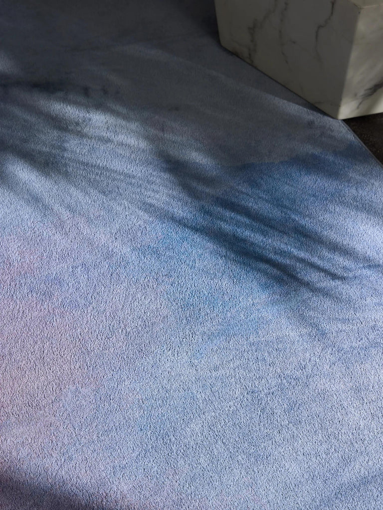 Tapis moderne design gris et bleu 80x150 cm