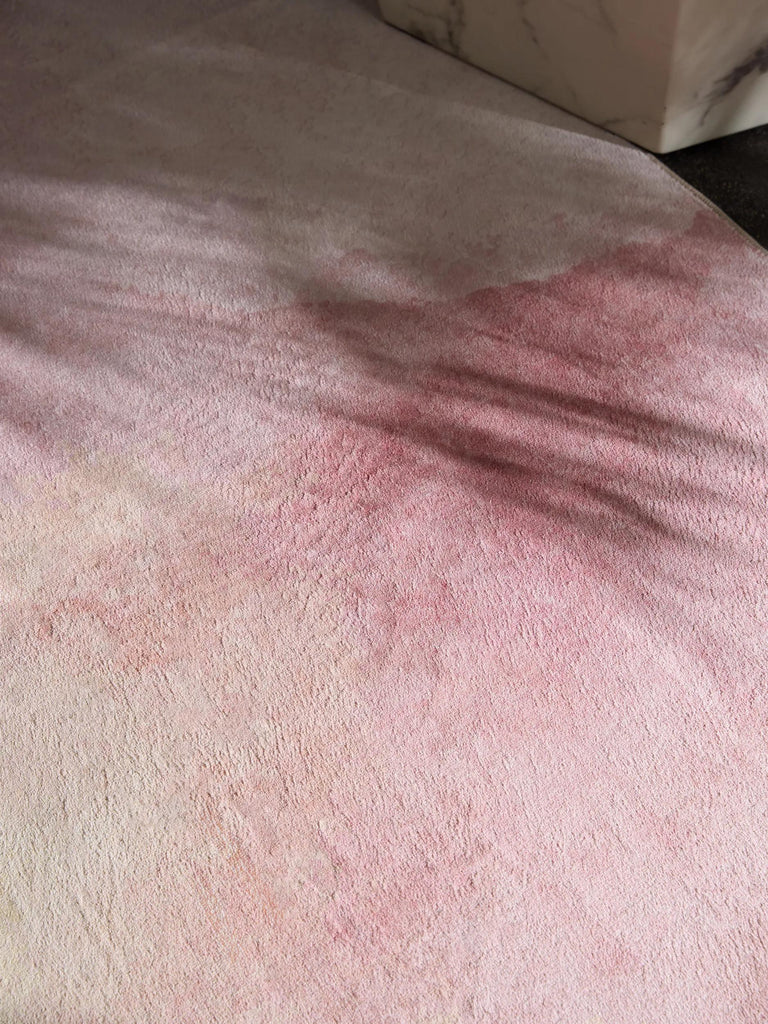 Tapis moderne design beige et rose 80x150 cm