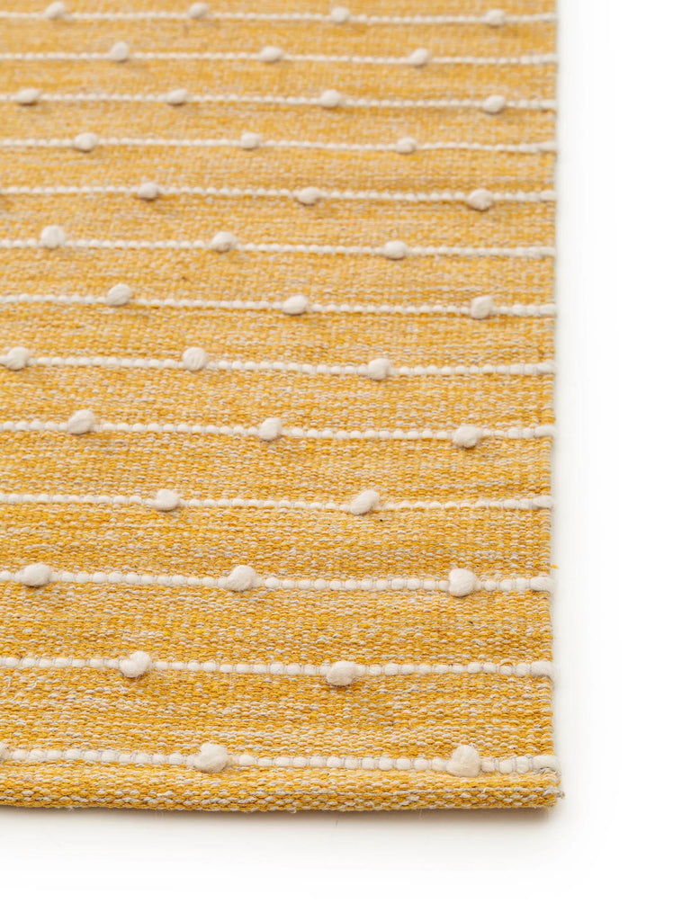 Tapis scandinave perlé de couloir jaune en coton 70x200 cm