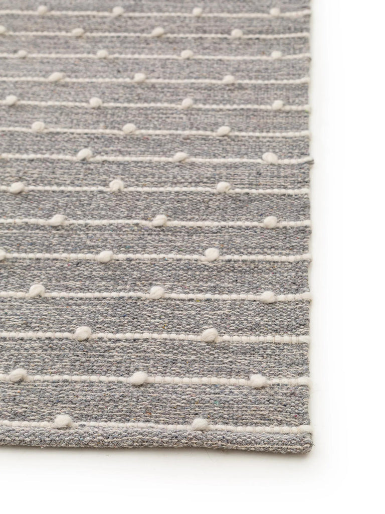 Tapis scandinave perlé de couloir gris en coton 70x200 cm