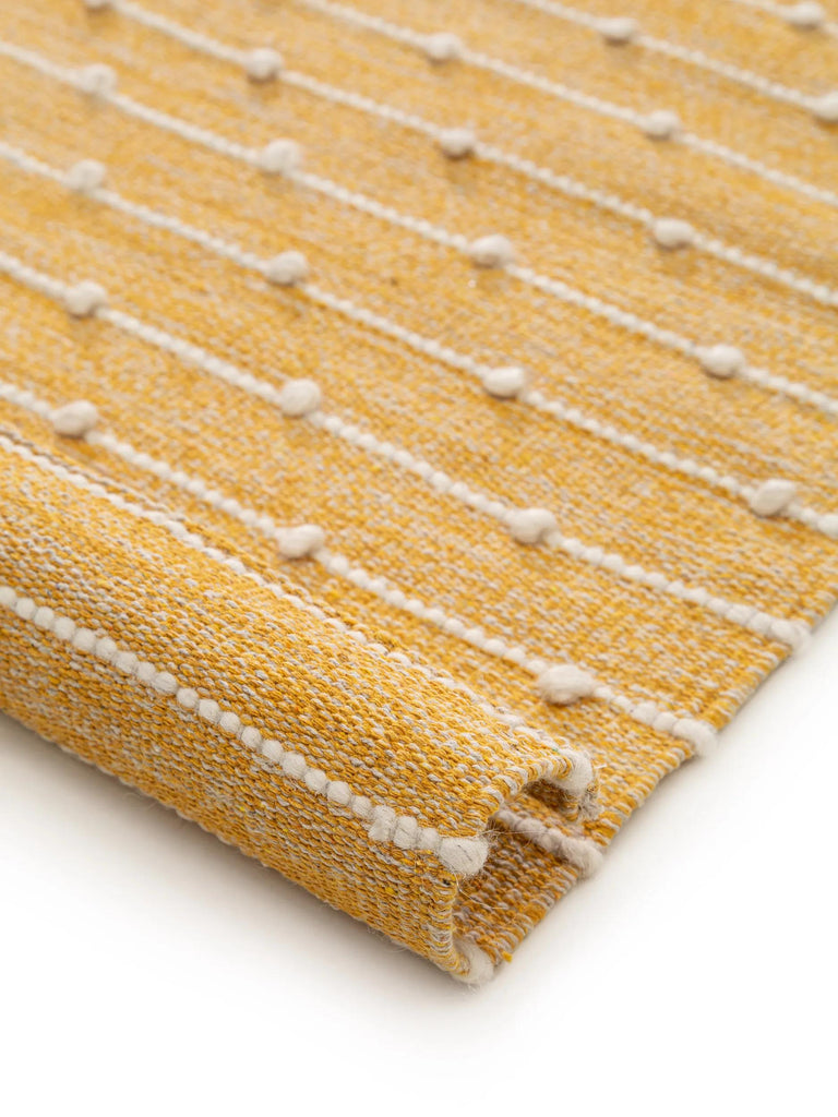Tapis scandinave perlé de couloir jaune en coton 70x200 cm