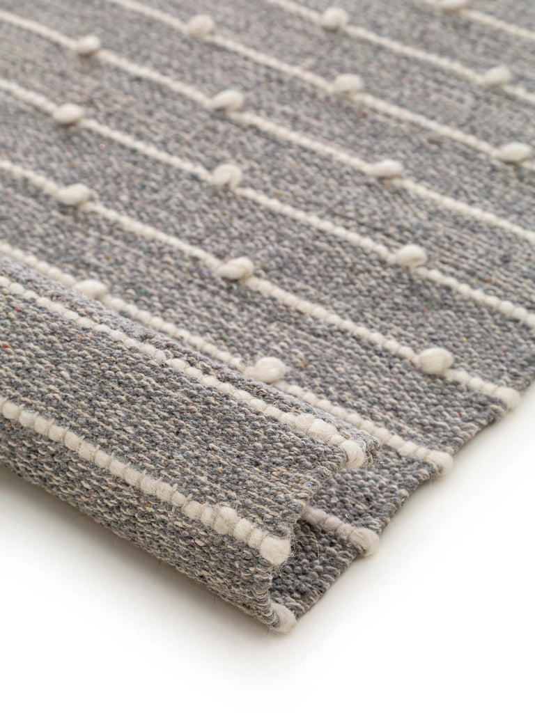 Tapis scandinave perlé de couloir gris en coton 70x200 cm