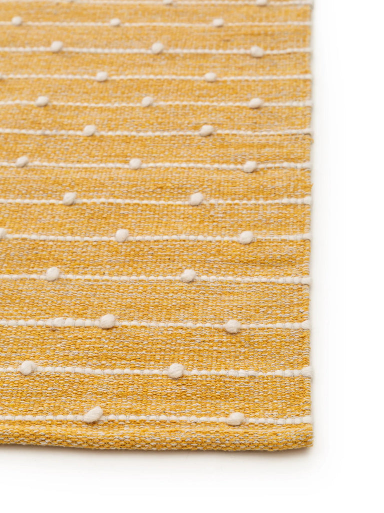 Tapis scandinave perlé enfant jaune en coton 80x120 cm