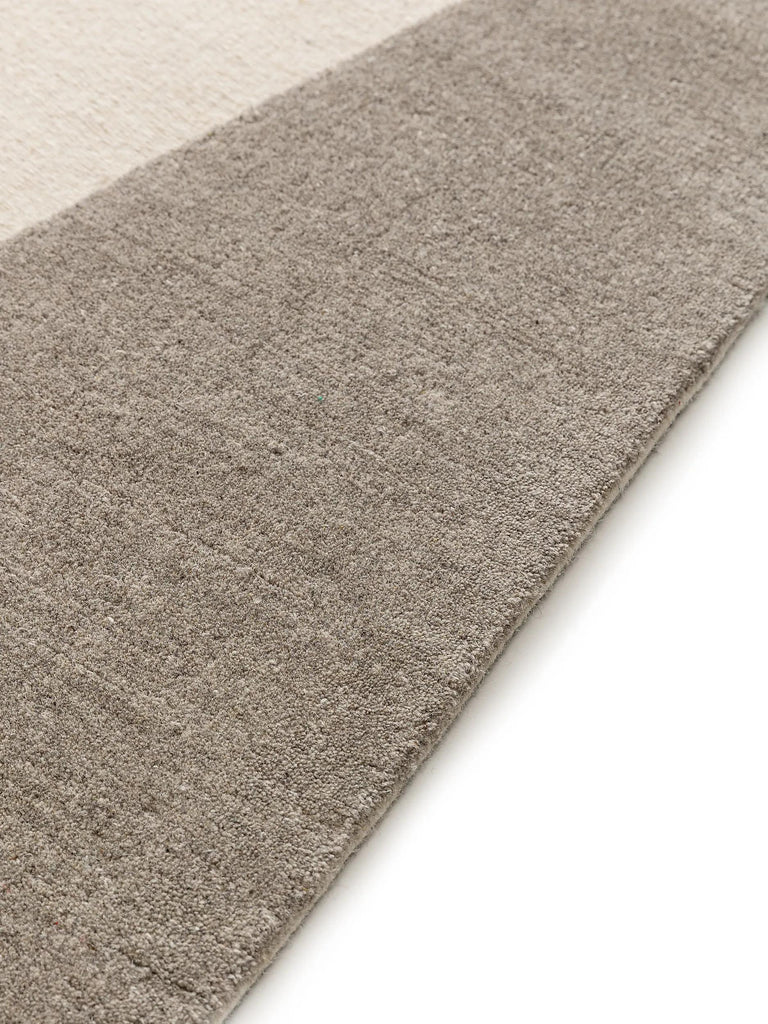Tapis géométrique moderne gris et beige en laine 160x230 cm