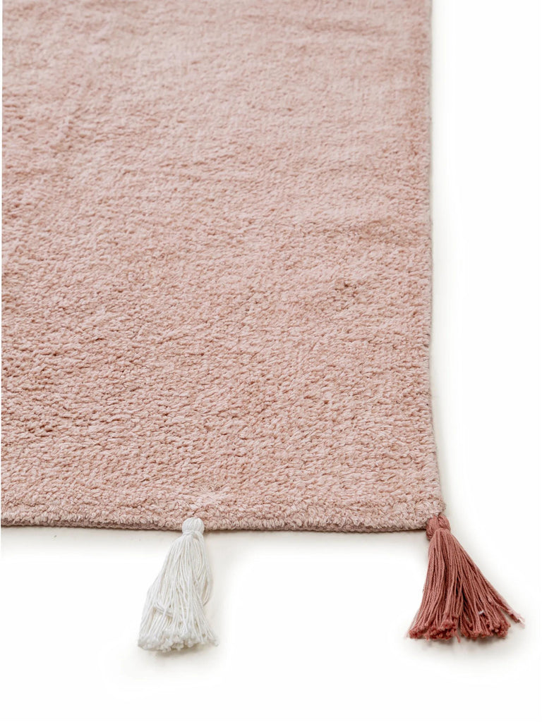 Tapis bohème à franges enfant terracotta en coton 120x170 cm
