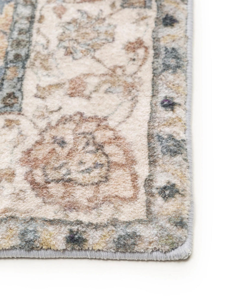 Tapis oriental de couloir beige et bleu 80x240 cm