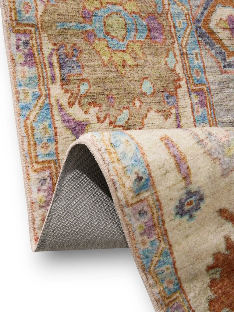 Tapis ethnique style oriental multicolore et orange 120x170 cm