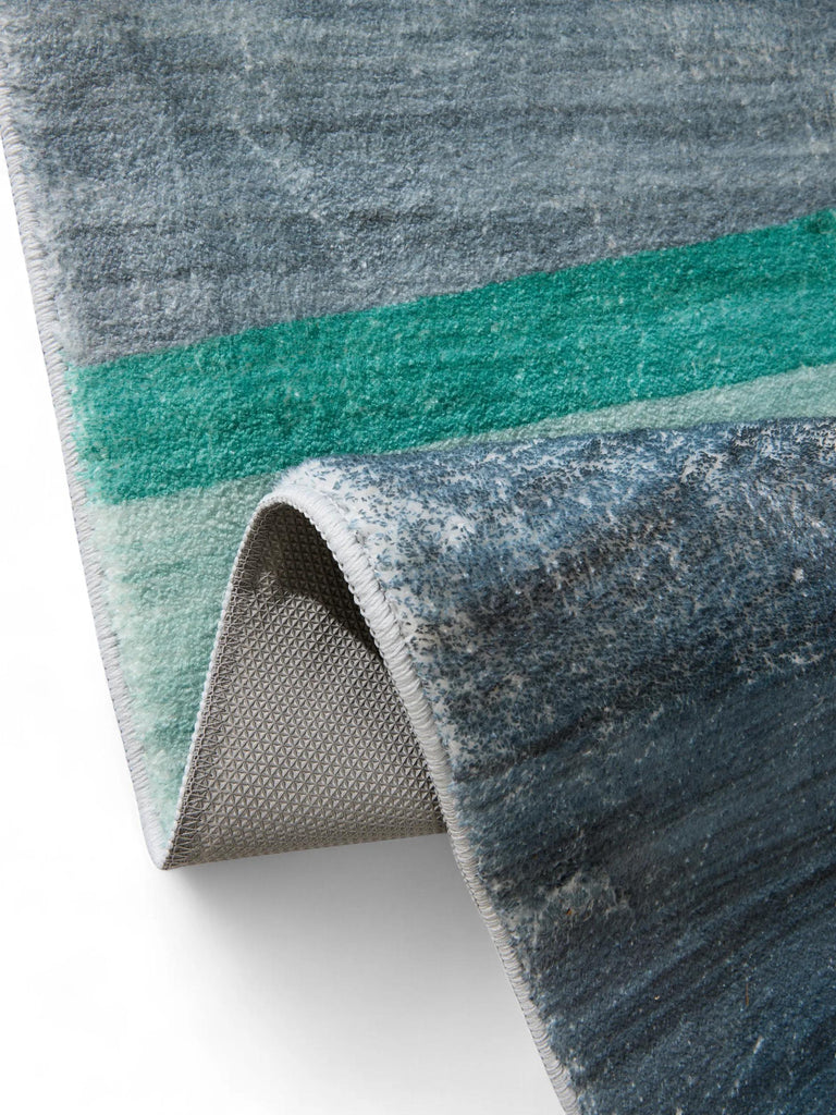 Tapis géométrique moderne vert et jaune 160x230 cm