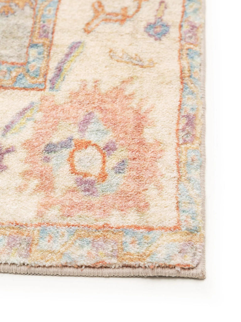 Tapis ethnique style oriental de couloir multicolore et orange 80x240 cm