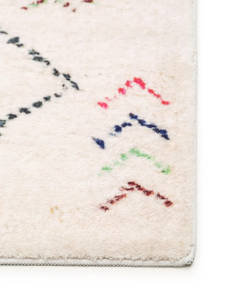 Tapis berbère motif ethnique blanc et multicolore 160x230 cm