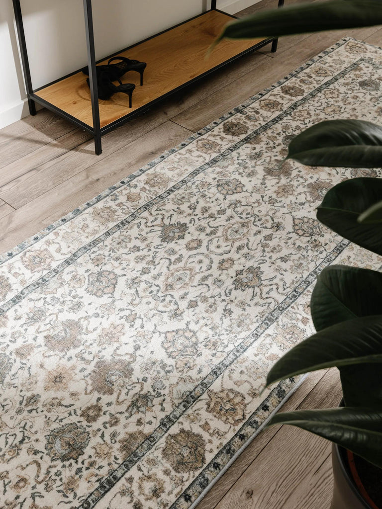 Tapis oriental de couloir beige et marron 80x240 cm