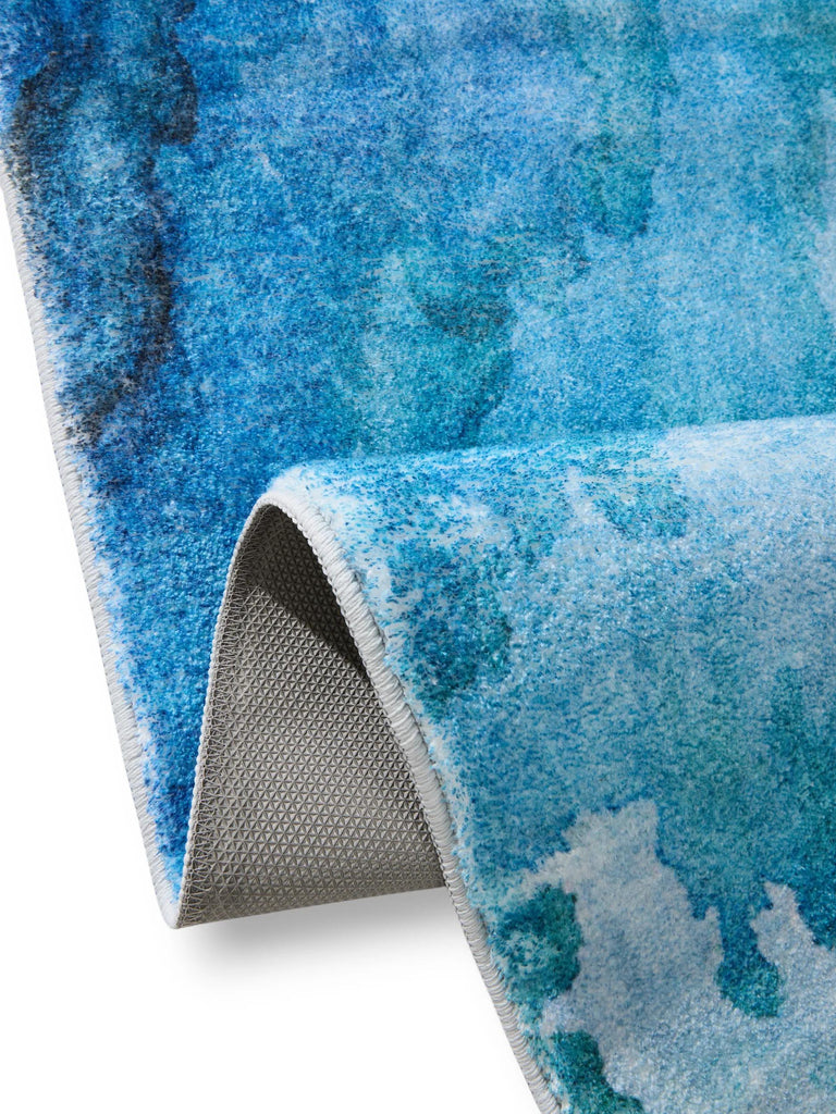 Tapis design contemporain bleu et gris 250x350 cm