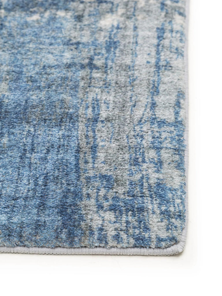 Tapis design vintage bleu et gris 80x150 cm