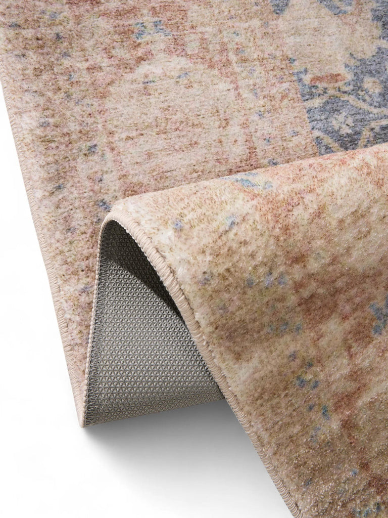 Tapis vintage oriental beige et bleu 120x170 cm