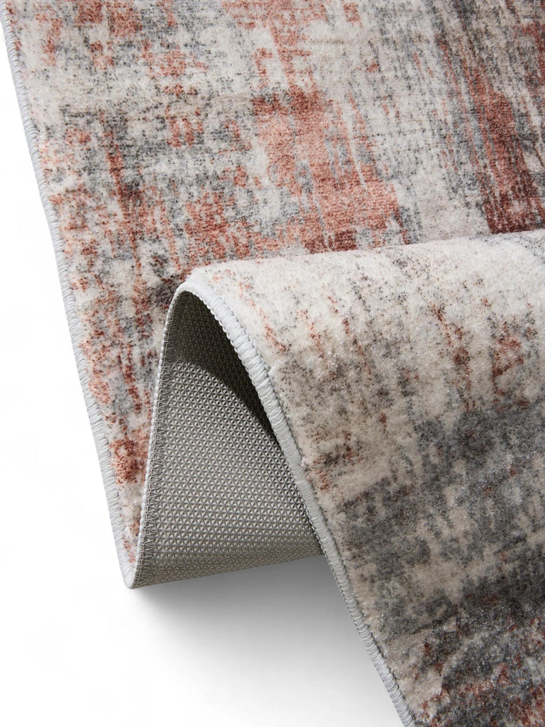 Tapis design vintage rose et gris 300x400 cm