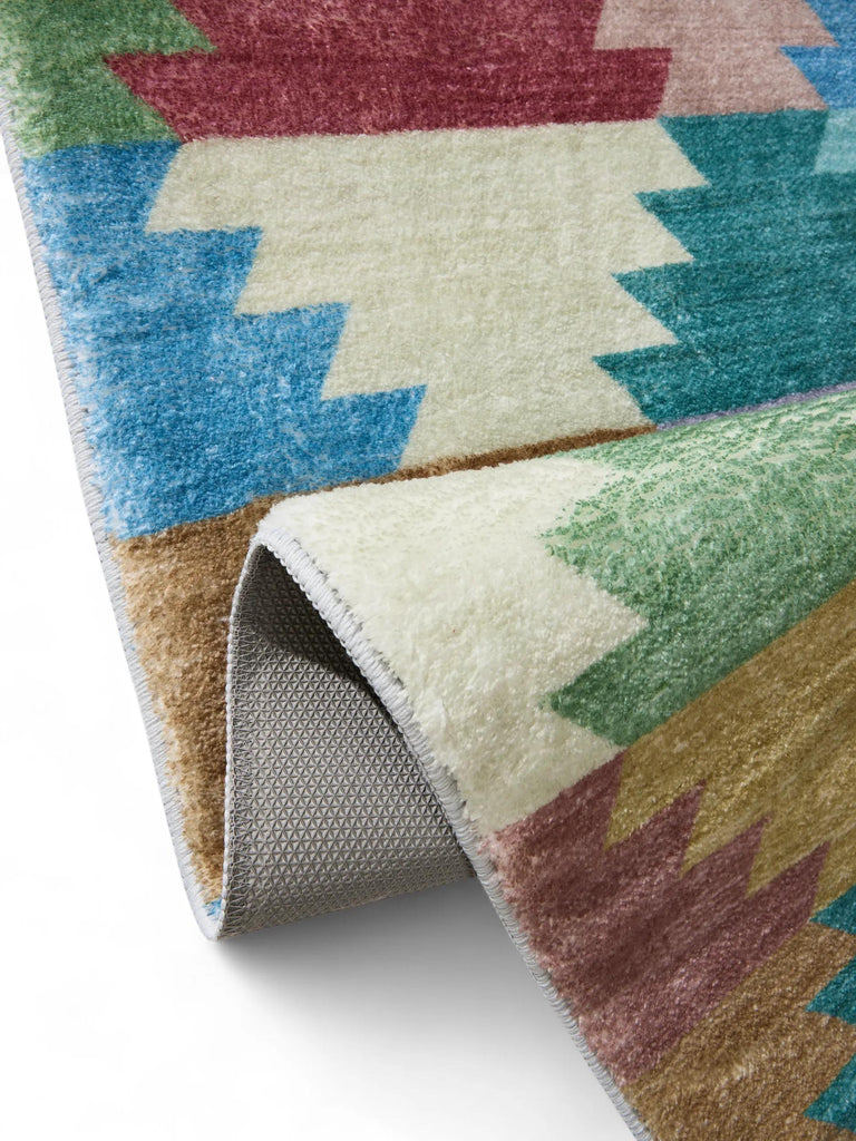 Tapis patchwork multicolore tons rose 80x150 cm