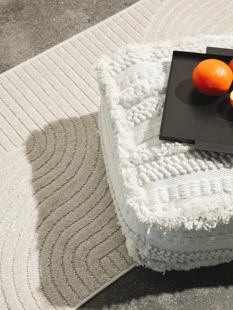 Tapis moderne contemporain de couloir blanc d'intérieur et d'extérieur 80x240 cm