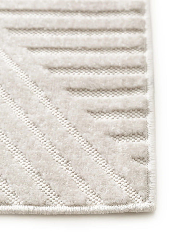 Tapis moderne géométrique blanc d'intérieur et d'extérieur 80x150 cm