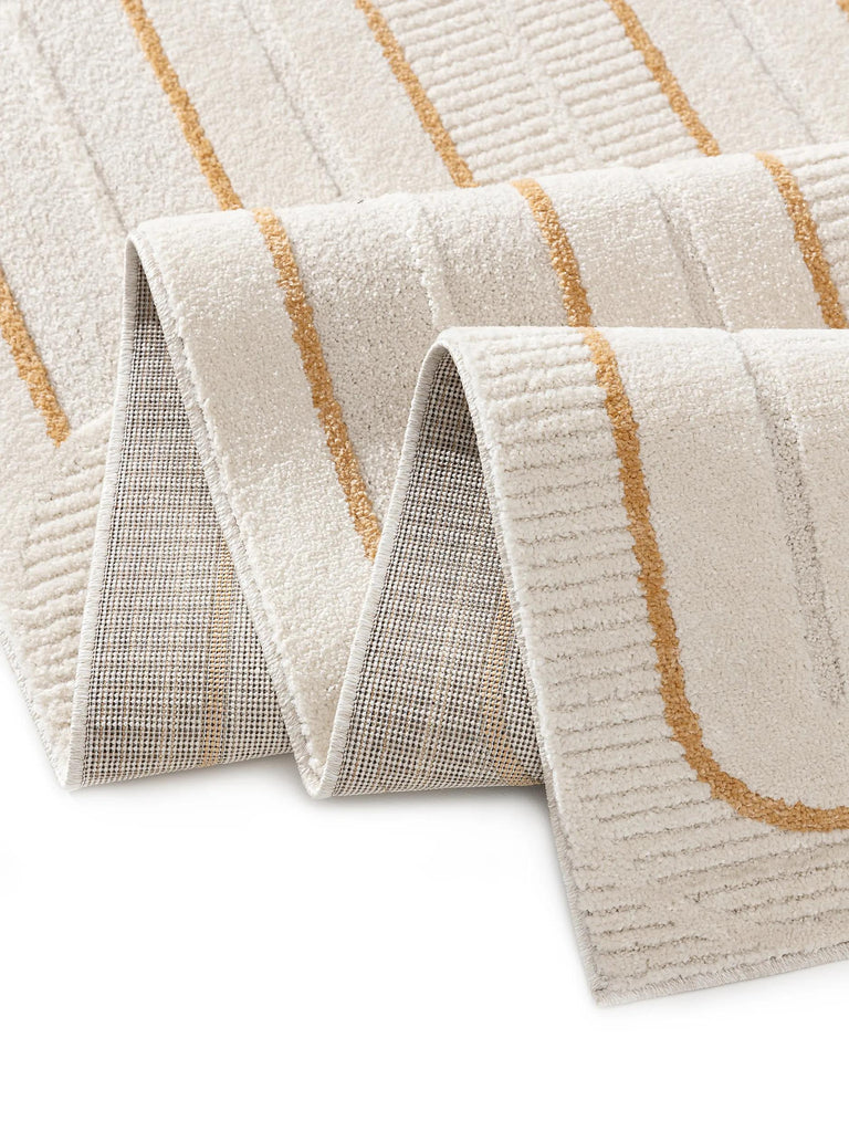 Tapis moderne arches blanc et orange 200x290 cm