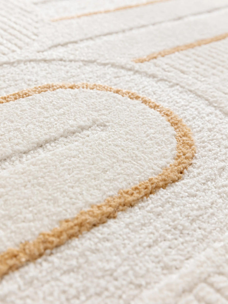 Tapis moderne arches blanc et orange 160x230 cm