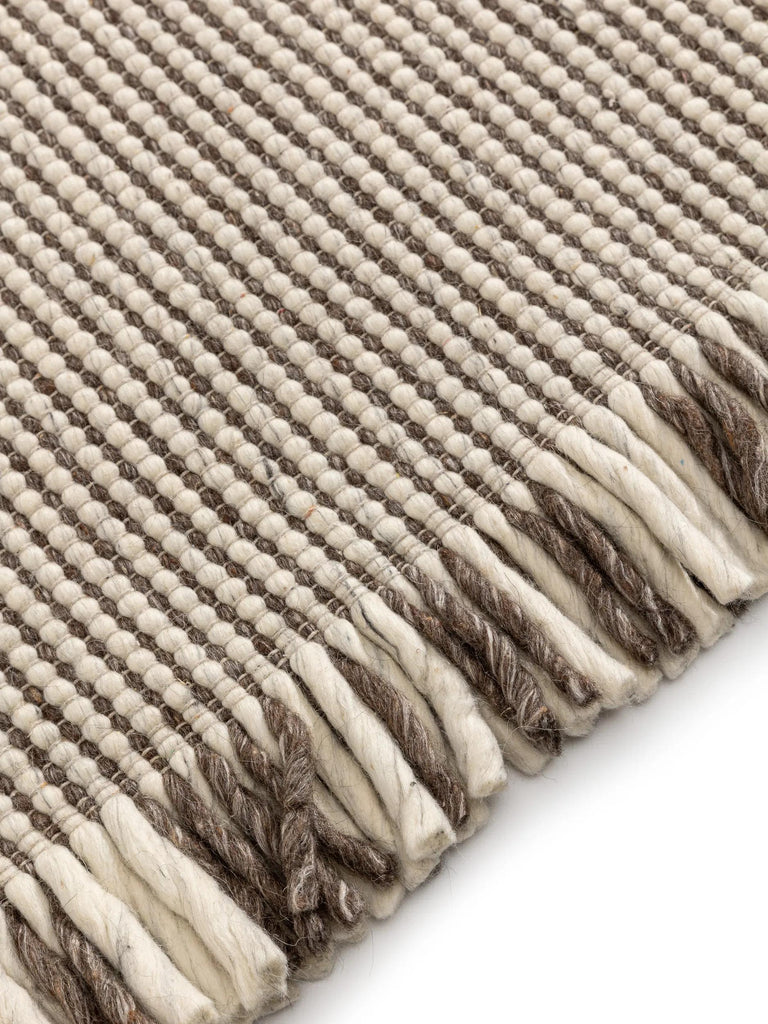 Tapis scandinave à franges beige et marron 120x170 cm