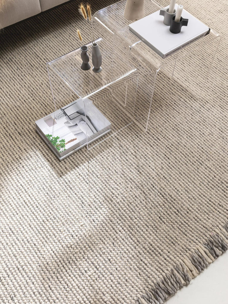 Tapis scandinave à franges gris 200x300 cm