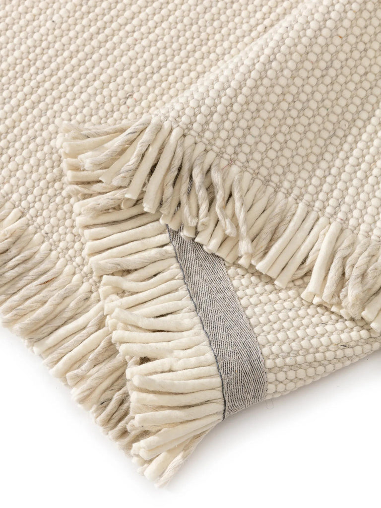 Tapis scandinave à franges beige 200x300 cm