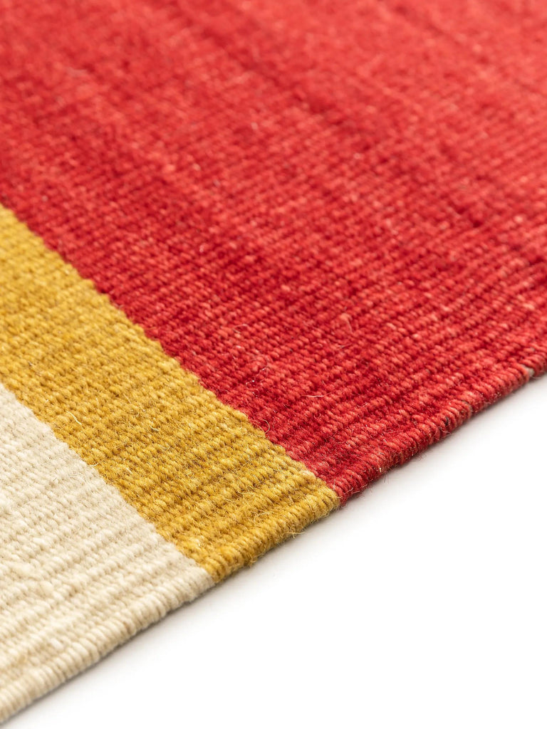 Tapis kilim beige et orange en laine 200x300 cm