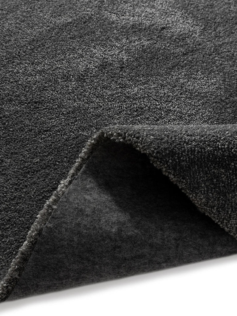 Tapis shaggy épais rond noir 150 cm de diamètre