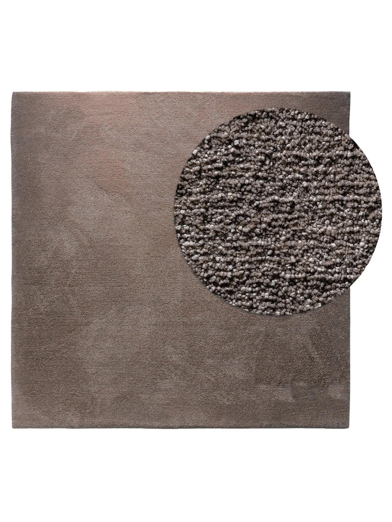 Tapis shaggy shaggy carré marron 200x200 cm