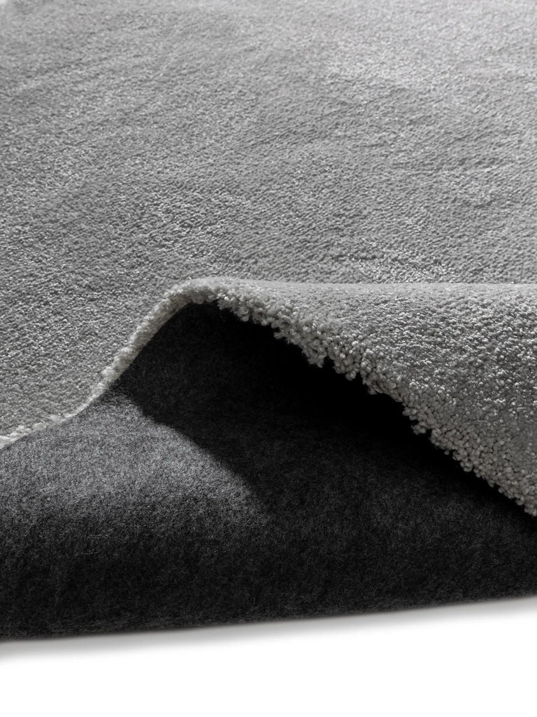 Tapis shaggy épais rond gris 200 cm de diamètre