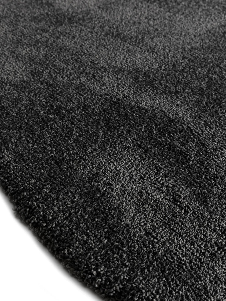 Tapis shaggy épais rond noir 150 cm de diamètre