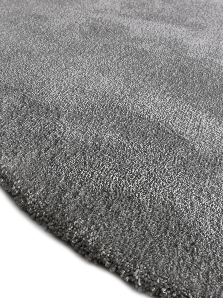 Tapis shaggy épais rond gris 200 cm de diamètre