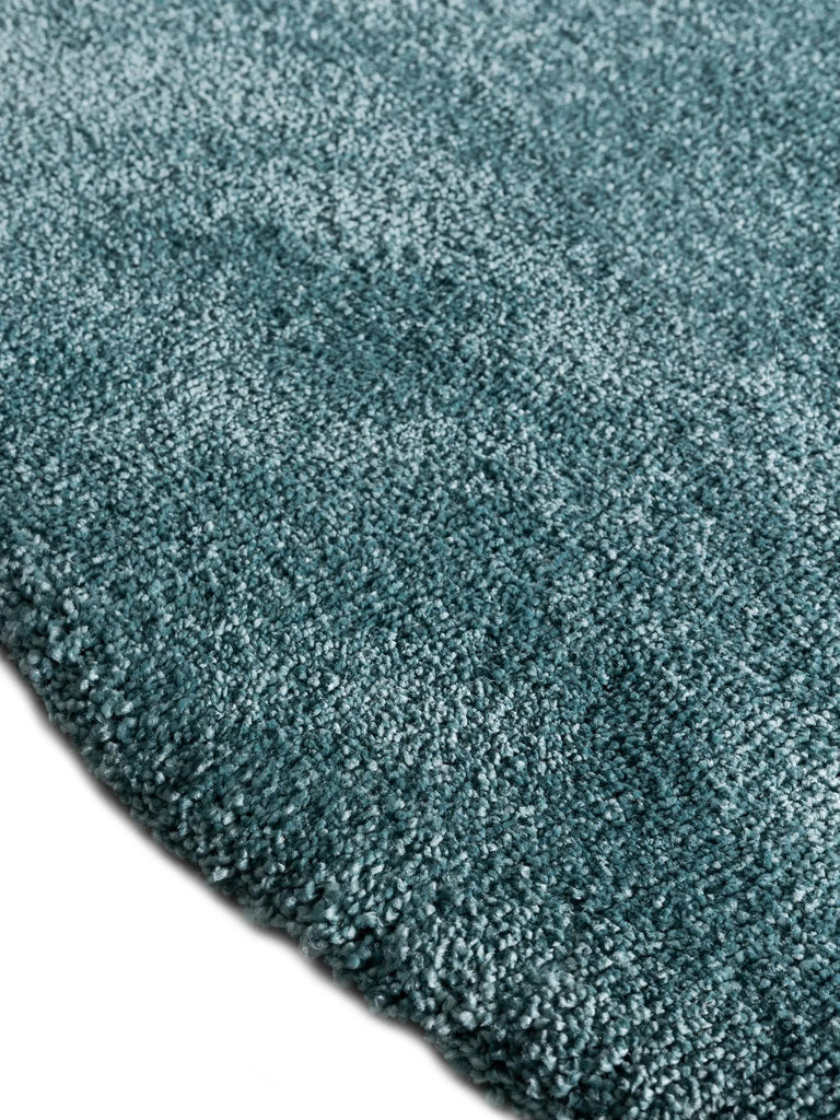 Tapis shaggy épais rond turquoise 150 cm de diamètre