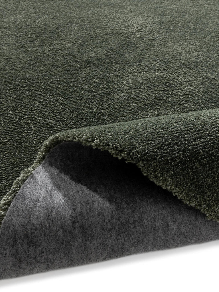 Tapis shaggy épais rond vert foncé 150 cm de diamètre