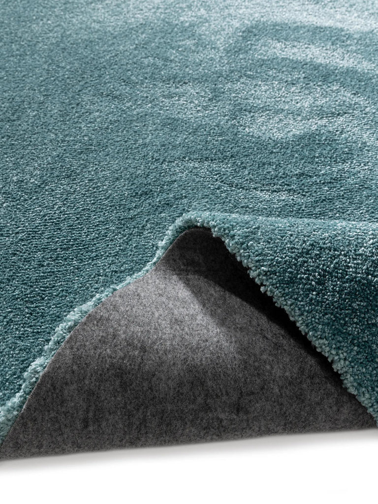 Tapis shaggy épais rond turquoise 150 cm de diamètre