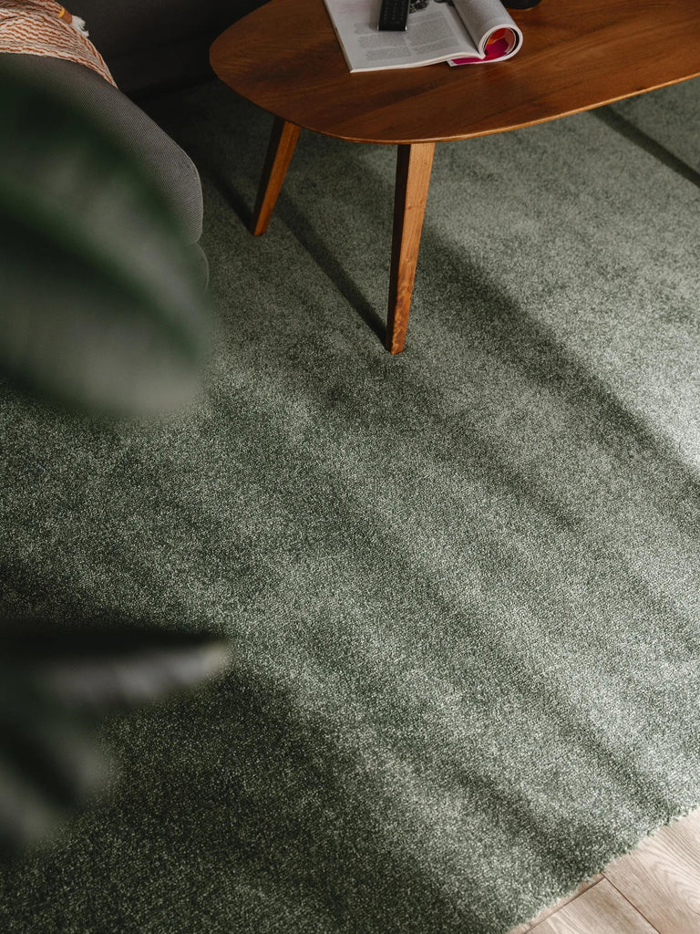 Tapis shaggy épais vert foncé 200x250 cm