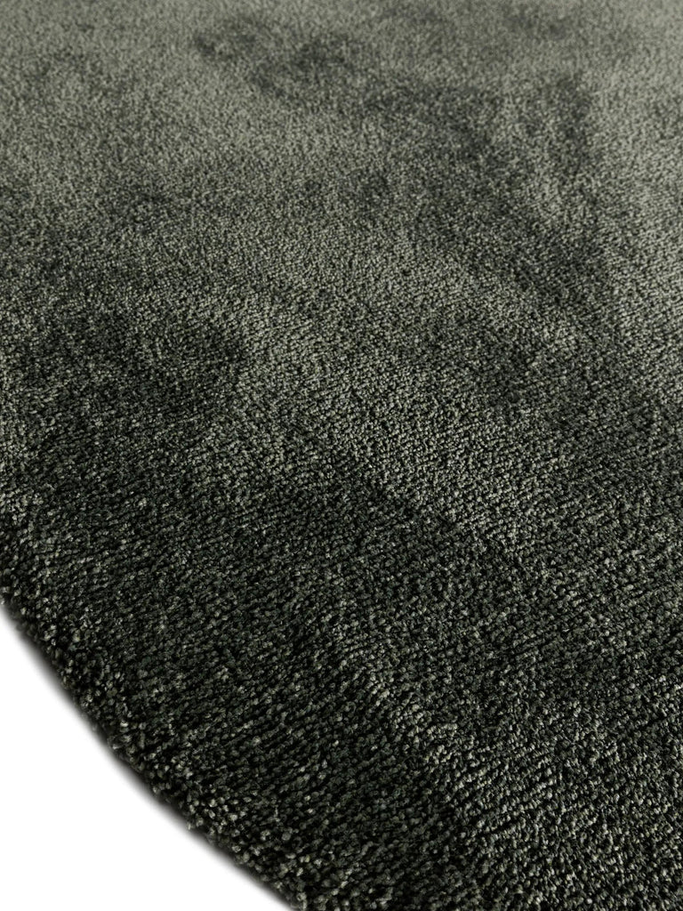 Tapis shaggy épais rond vert foncé 150 cm de diamètre