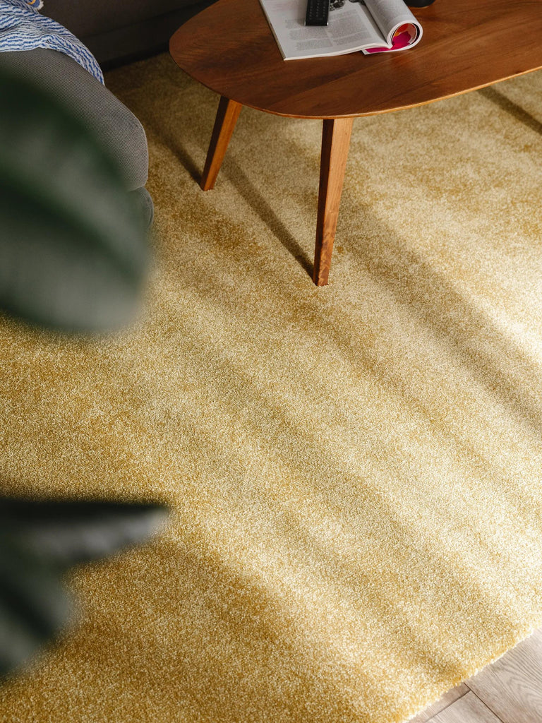 Tapis shaggy épais jaune 160x230 cm