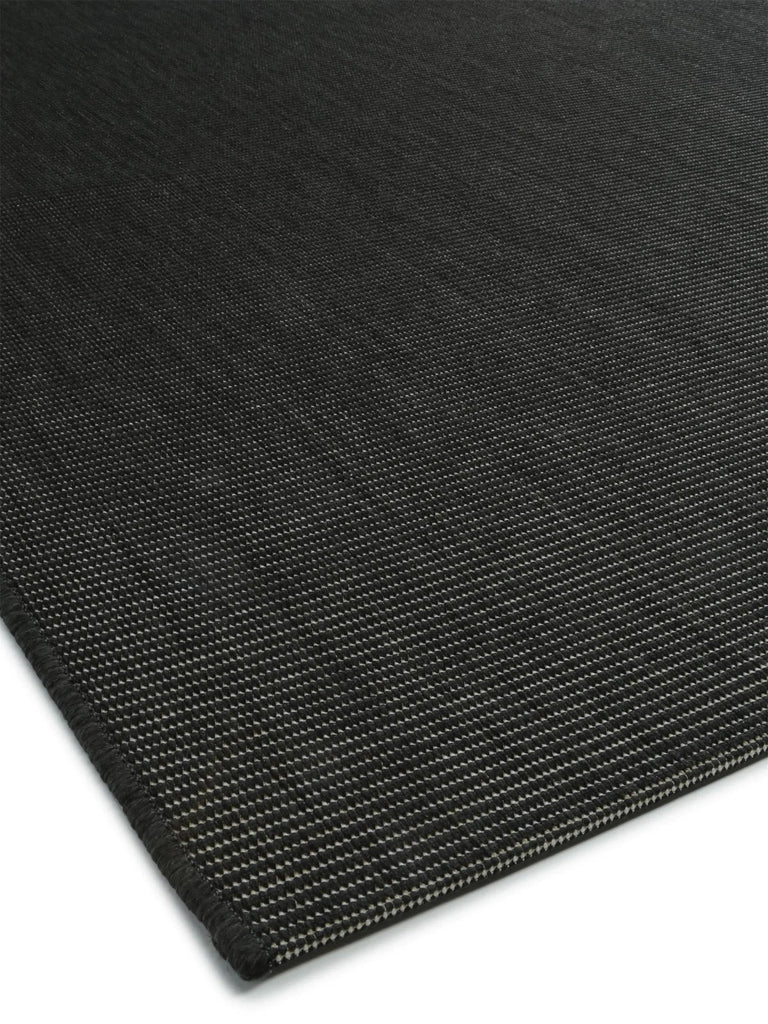 Tapis moderne uni de couloir noir d'intérieur et d'extérieur 80x240 cm