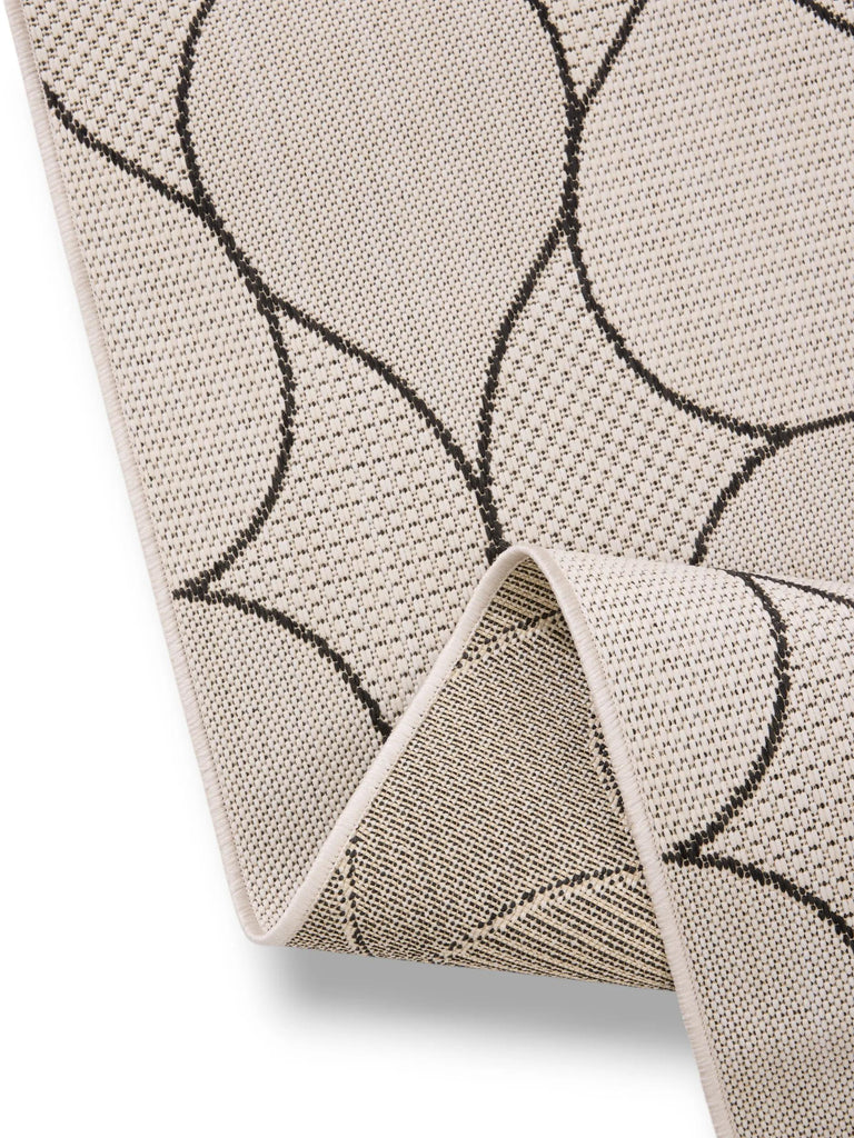 Tapis contemporain motif goutte blanc et noir d'intérieur et d'extérieur 240x340 cm