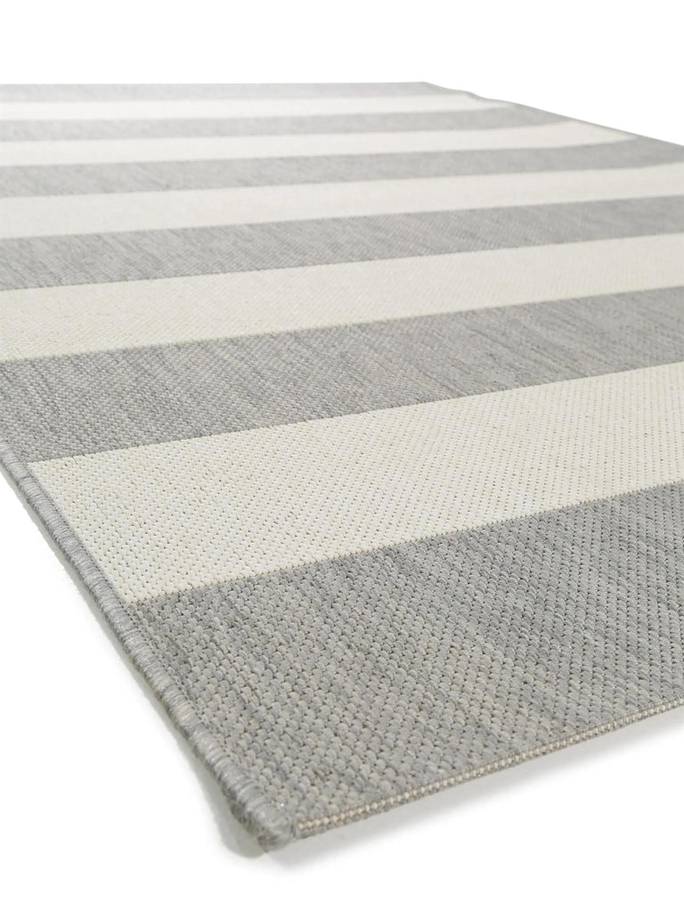 Tapis moderne rayé enfant gris d'intérieur et d'extérieur 160x230 cm