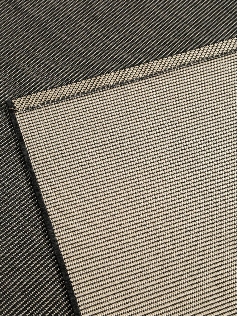 Tapis moderne uni de couloir noir d'intérieur et d'extérieur 80x240 cm